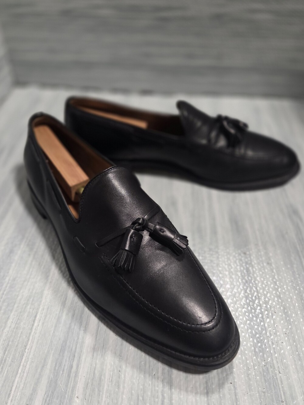 Allen Edmonds Tassel Loafer Mens Size 12 D Shoes Black Leather USA Made Grayson